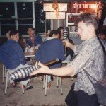 Jim juggling in Mae Sai street