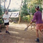 Joel & Ken passing Joel's cane knives