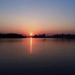 sunset over lake