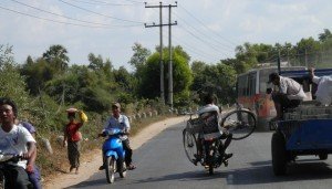 bike on scooter trick cycling
