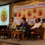 From left U Kyaw Oo (principle Training school for boys Thanlyin), center Jude Smith Juggling festival organizer, right Myo Win Smile Director being at the press conference