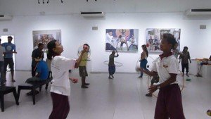 jugglers at Yangon Gallery